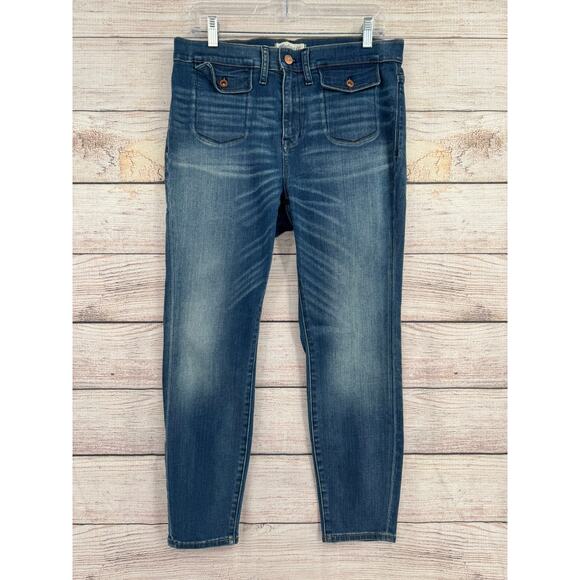 Madewell High Riser Crop Jeans Womens 32 Blue Medium Wash Denim - Picture 1 of 11